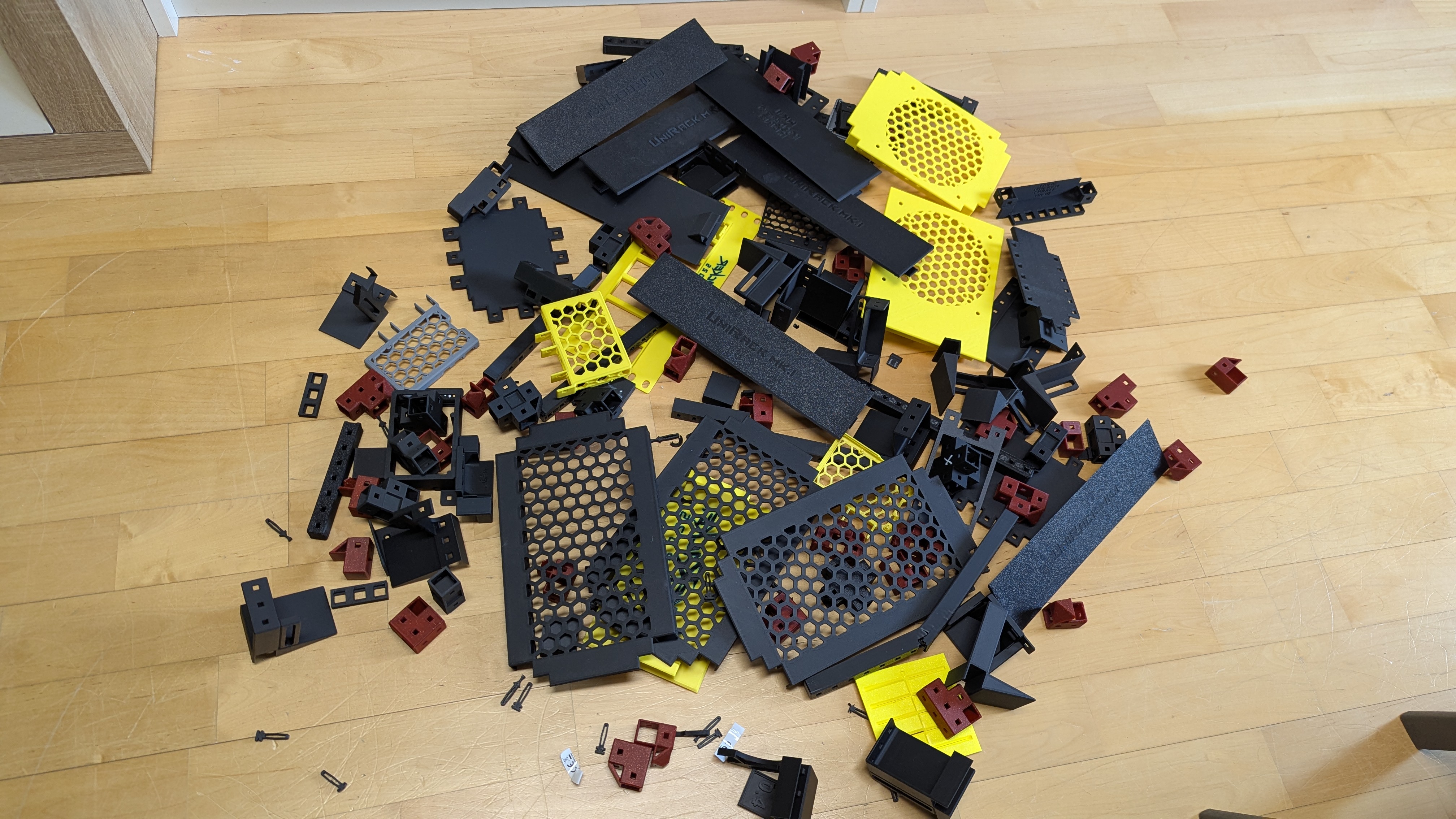 Photo showing a variety of HomeRacker prototypes lined up